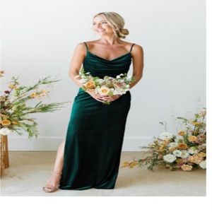 Revelry velvet bridesmaid dress